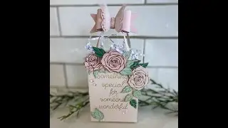 Glimmer Foil Gift Bag featuring Spellbinders&rsquo; Something Special & Create A Flutter & Flower Bow
