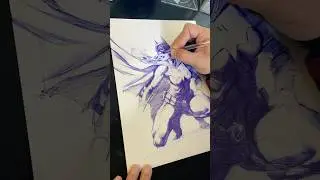 Batgirl Ballpoint drawing #art #artisticchannel #drawingstyles #drawingtechniques #sketch #ballpoint