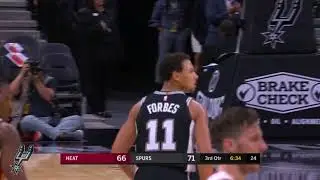 Bryn Forbes 5 3-Pointers vs Miami (12-6-17)