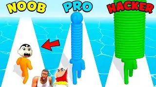 SHINCHAN and CHOP and AMAAN Upgrading WORLD'S LONGEST NECK (Record) | Long Neck Run Gameplay Hindi