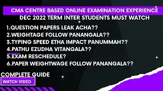 My Overall CMA Centre-Based Online Examination Experience(June 2022)| Don't skip the Video|In Tamil.