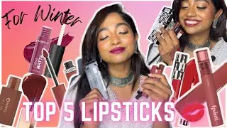 Top 5 Lipsticks 💋 For Winter Season 💄| Must Have Lipsticks For Brown Skin | @Bronzebeautydiaries
