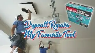 Drywall Repair Patch Step 1 Using My Cordless Drywall Saw