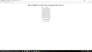 How to insert multiple data from stored procedure using c# full video