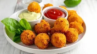 Herzhaft gefüllte KARTOFFELHAPPEN– mit Schinken & vegetarisch, goldbraun frittiert