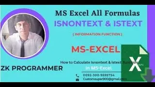 How to Calculate ISNONTEXT and ISTEXT function in MS  EXCEl in information function