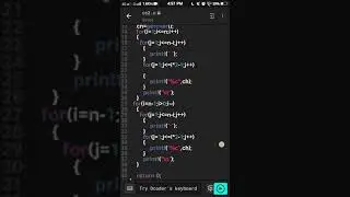 C Program - Diamond Pattern || Programming In C || C Language Tutorials For Beginners || #Shorts