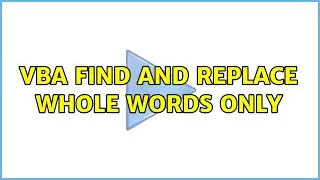 VBA find and replace whole words only