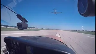 2017 Fisk Arrival into Oshkosh - Simultaneous Landing with T-6 Overhead