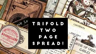 Book themed junk journal spread | Tracie Fox Creative July Challenge!
