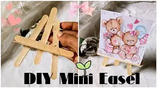 DIY Mini Easel/Mini Stand/Mini Canvas Stand #diy #craft #ministand #popsiclecrafts 