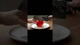 Satisfying ASMR Glass Fruit Cutting - Red Apple!