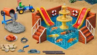DIY Mini Tractor Science Project Builds a Strong Brick Fish Tank After Spider-Man Destroyed It