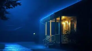 Night Rain to Sleep Well in a Cozy Cabin in the Forest with Heavy Rain & Loud Thunder on a Tin Roof