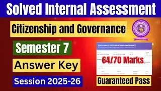 DU SOL| Internal Assessment | Citizenship and Governance|Sem 7|Answer Key|2025-26