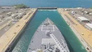 USS Wayne E. Meyer (DDG 108) successfully undocks from Pearl Harbor Naval Shipyard & IMF