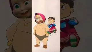 Red &hearts;️ masha kaliya face exc 😂🤣 #masha #chotabheem #artandcraft #drawing #ytshorts