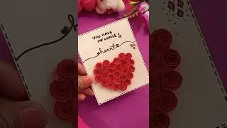 valentine day special heart'card design 💟😻#diy #art #craft #shortsfeed #youtubeshorts