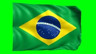 Brazil Waving Flag Green Screen Animation | 3D Flag Animation | Royalty-Free
