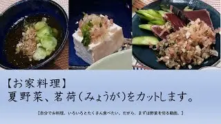【お家料理】茗荷をカット。Let's cut 