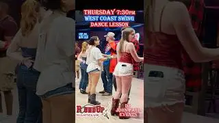 West Coast Swing lesson at Round Up Nightclub with JohnPaul and Kortnee Thursday at 7:30pm