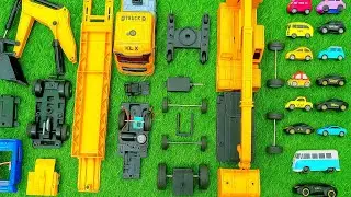 Realistic RC Construction Machine Setup | Powerful Dump Truck & Crane Parts in Action, Mixer truck 
