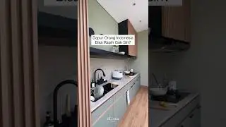 Dapur sage green VIRAL, aslinya rapih gak?? 🤣 #shorts #rumahminimalis #kitchen #interiordesign
