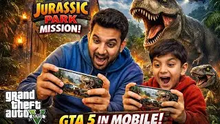 Bachche ke Saath GTA 5 Mobile 😍 | Jurassic Park Dinosaur Attack #gta5 #gaming 