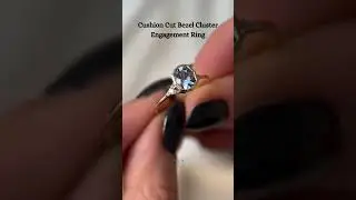 Cushion Cut Bezel Cluster Engagement Ring