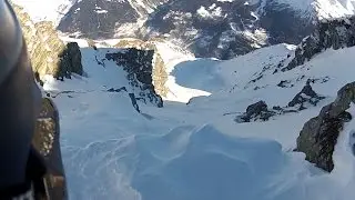 Snowboard Ski - Couloir du Genepi - Freeride Les Arcs 2017 - GoPro Hero 2 HD
