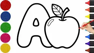 Learn ABC Alphabets | A for Apple, B for Ball | Easy Drawing & Coloring for Kids