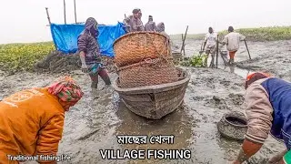 fishing video village boys II natural hand fishing in village mud II traditional fishing life