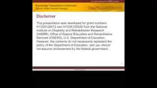 Resources and Supports of NIDRR's Knowledge Translation (KT) Centers (Part 1)