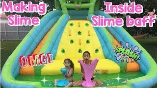 Making SLIME In A BOUNCE HOUSE Challenge!