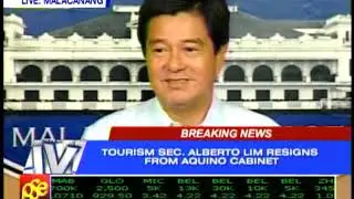 Tourism chief Alberto Lim confirms resignation