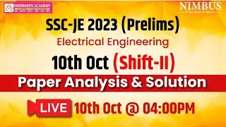 SSC JE 2023 Prelims Live Paper Solution|SSC JE 2023 Electrical Engineering Paper Analysis & Solution