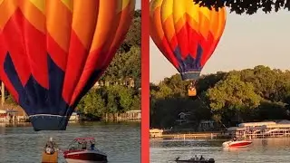 Hot air balloon rescue on West Lake Okoboji