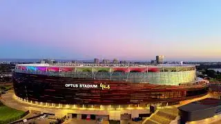 Optus Stadium Sunset Drone shots 
