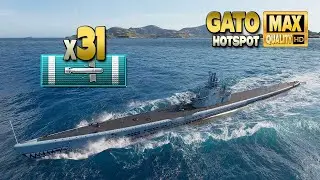 Подводная лодка Gato: Fast 320k на карте Hotspot - World of Warships