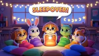 Приключение с ночевкой у школьного питомца! 🐰✨ | Веселые детские стишки и песенки | KidsAcademy7