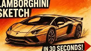 Lamborghini Art Sketch | Speed and Style in One Stroke | Car Drawing Tutorial #diy #pencilsketch#art