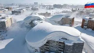 CHAOS in Kamchatka, Russia &mdash; Multi-Story Homes BURIED by Record Snow After Deadly Cyclone!