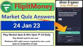 Flipit Money Application Quiz 24 Jan 23// Win Assured Cashback