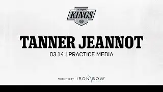 Forward Tanner Jeannot | 03.14.25 LA Kings practice in El Segundo | Media Availability