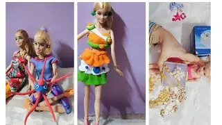 Barbie princess clay craft🇮🇳👗/🦑/jewellery box organizer @Barbie #barbie #fashion 