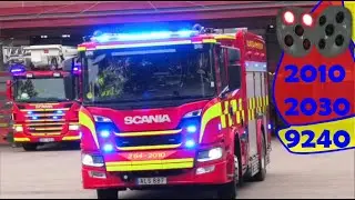 räddningstjänsten LANDSKRONA RÖKLUKT BYGGNAD region skåne. brandbil och ambulans i utryckning