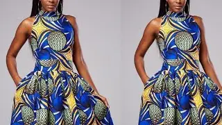 ROBE EN PAGNE AFRICAIN -COUDRE UNE ROBE EN WAX AVEC DÉCOUPE PRINCESSE ET COL ROND-TUTO PAS À PAS