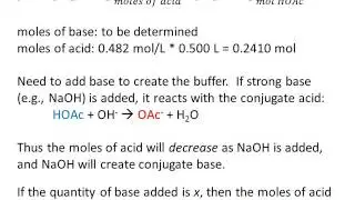 Buffer from weak acid and strong base