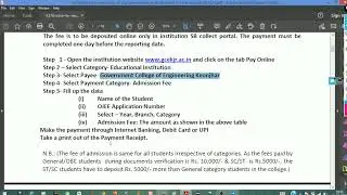 GCEKjr Admission and Reporting|| OJEE-2023