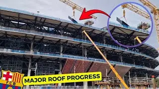 Spotify Camp Nou Construction Update | Compression Ring Lift, Fa&ccedil;ade Glass & Roof Progress